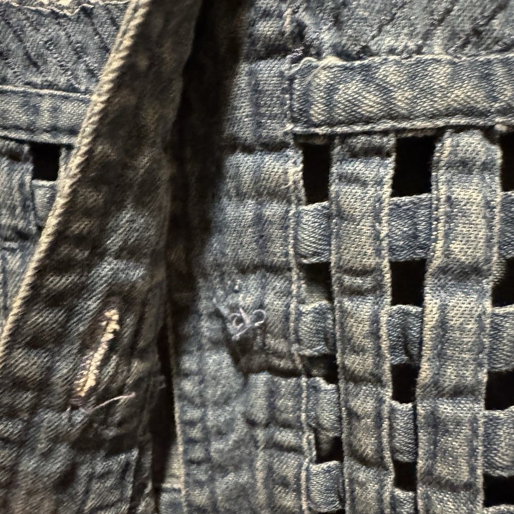 VTG LIFESTYLE Braid & Patch Denim Vest Women's Small Button Up - Picture 4 of 7